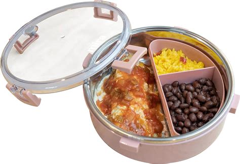 MIRA Stainless Steel Round Lunch Container with Bonus Bento 